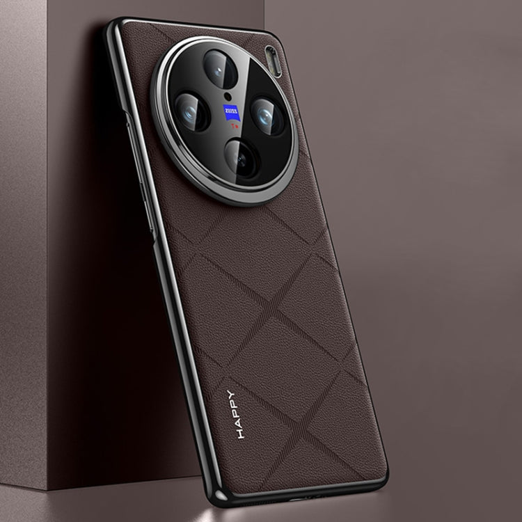For vivo X100 Pro / X100s Pro Plain Leather PC Phone Case