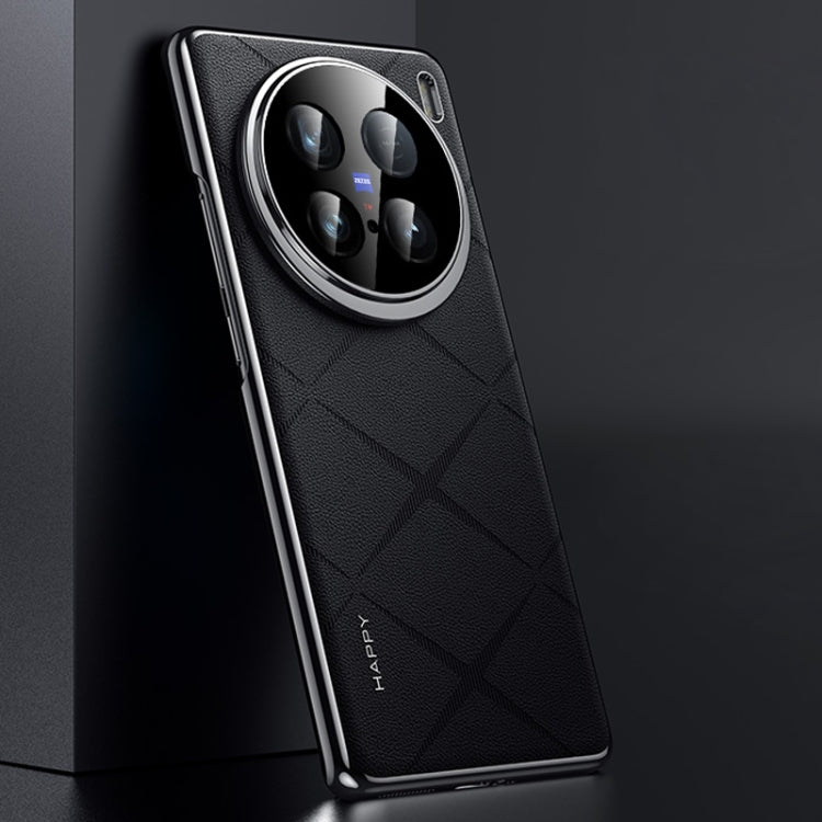 For vivo X100 Ultra Plain Leather PC Phone Case