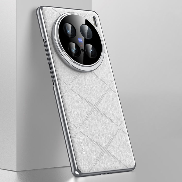 For vivo X100 Ultra Plain Leather PC Phone Case