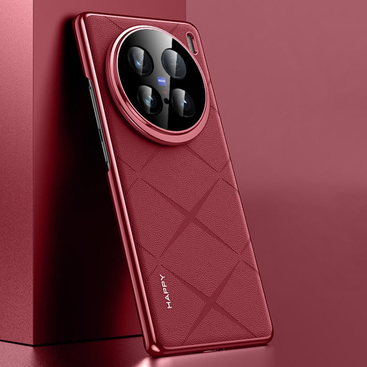 For vivo X100 Ultra Plain Leather PC Phone Case