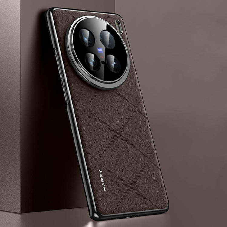 For vivo X100 Ultra Plain Leather PC Phone Case