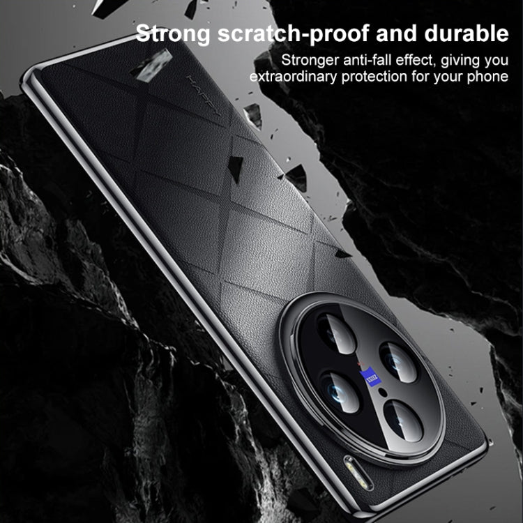 For vivo X100s Plain Leather PC Phone Case