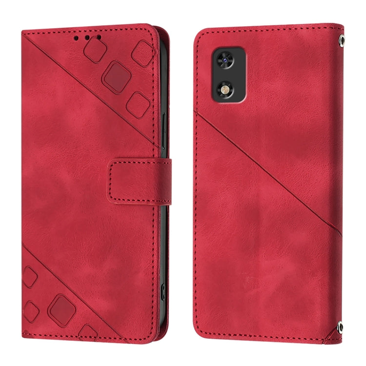 For Tecno Pop 5c Skin Feel Embossed Leather Phone Case