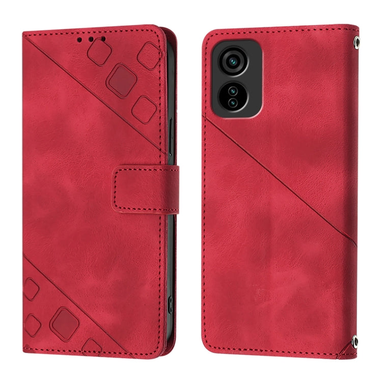 For Tecno Pop 6C Skin Feel Embossed Leather Phone Case