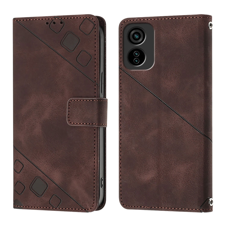 For Tecno Pop 6C Skin Feel Embossed Leather Phone Case