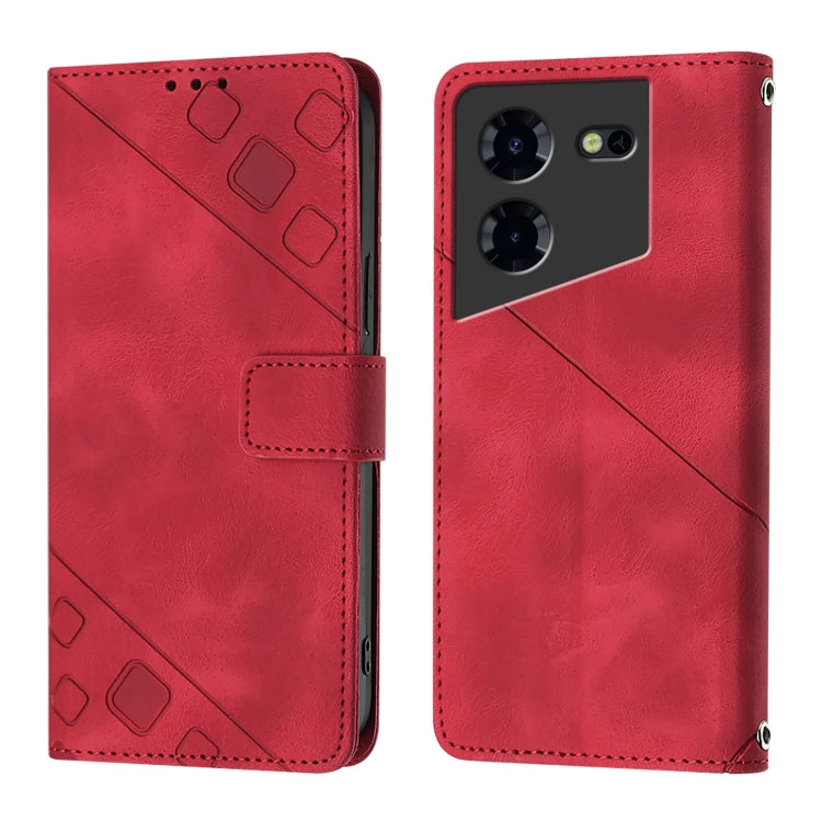 For Tecno Pova 5 4G Skin Feel Embossed Leather Phone Case