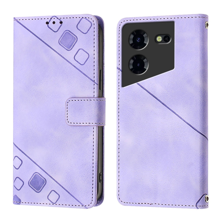 For Tecno Pova 5 4G Skin Feel Embossed Leather Phone Case