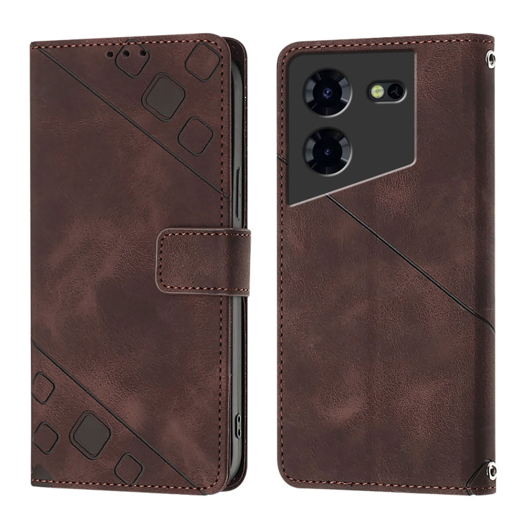 For Tecno Pova 5 Pro 5G Skin Feel Embossed Leather Phone Case