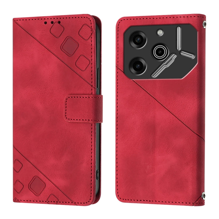 For Tecno Pova 6 Pro Skin Feel Embossed Leather Phone Case