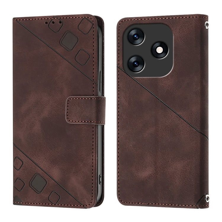 For Tecno Spark 10 4G Skin Feel Embossed Leather Phone Case