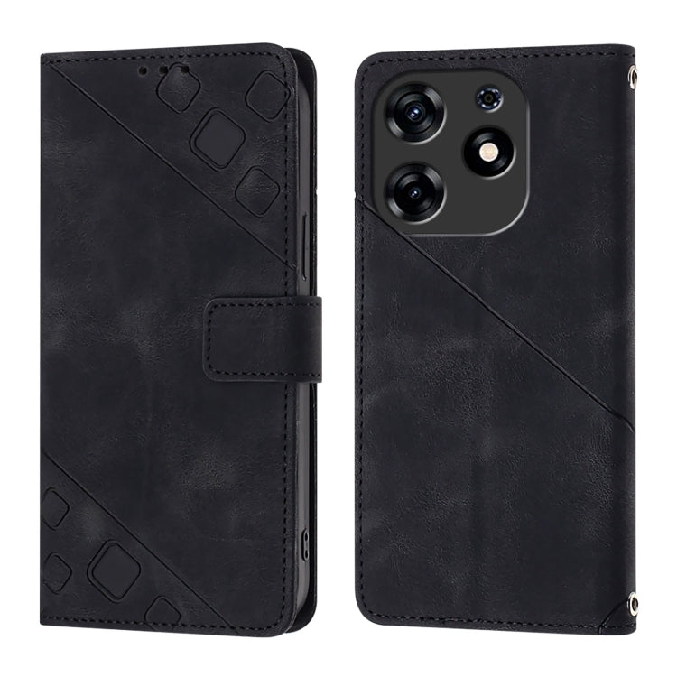 For Tecno Spark 10 Pro Magic Magenta Skin Feel Embossed Leather Phone Case
