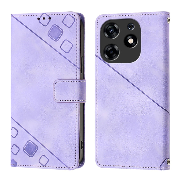 For Tecno Spark 10 Pro Magic Magenta Skin Feel Embossed Leather Phone Case
