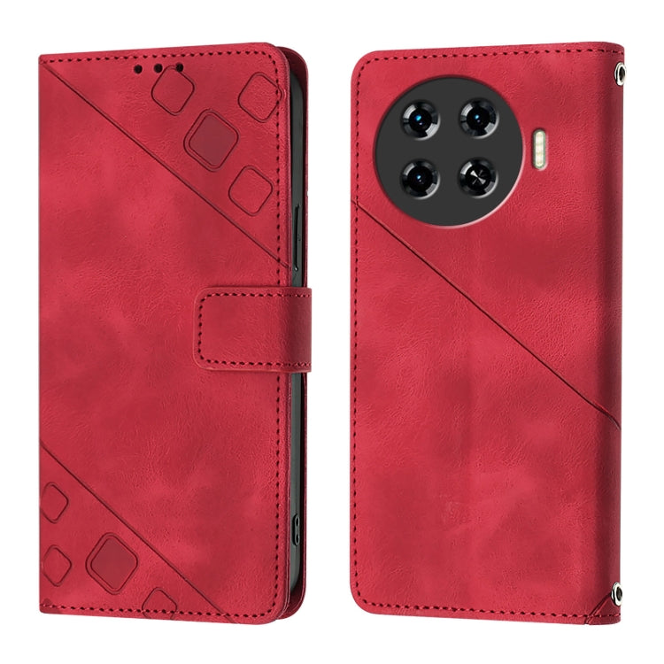 For Tecno Spark 20 Pro+ Skin Feel Embossed Leather Phone Case