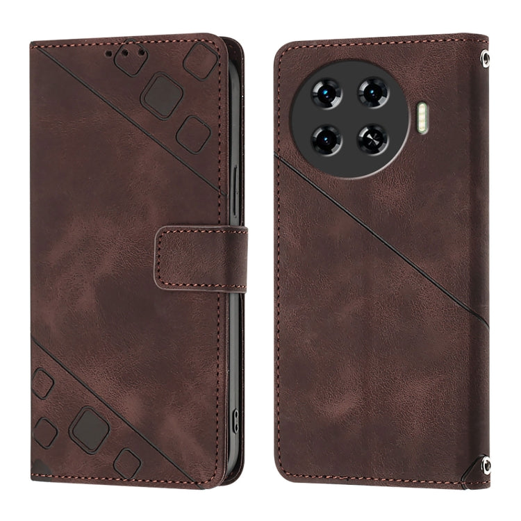 For Tecno Spark 20 Pro+ Skin Feel Embossed Leather Phone Case