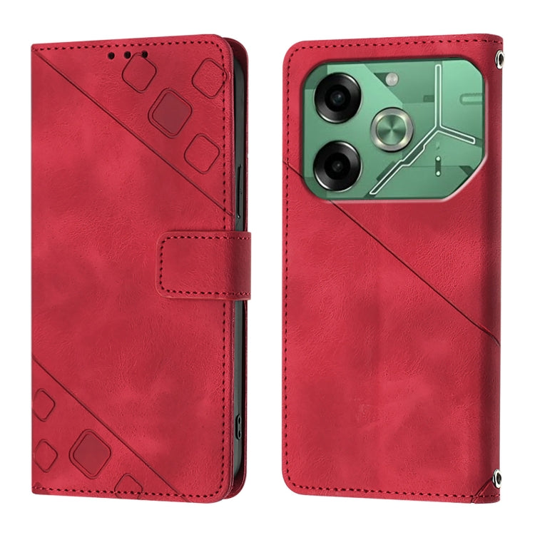 For Tecno Pova 6 Skin Feel Embossed Leather Phone Case