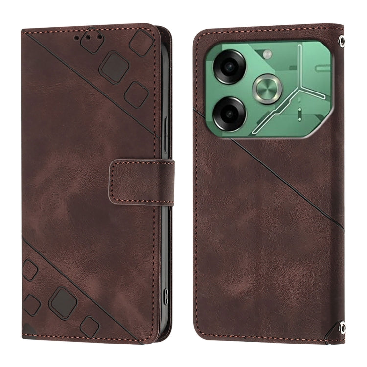 For Tecno Pova 6 Skin Feel Embossed Leather Phone Case