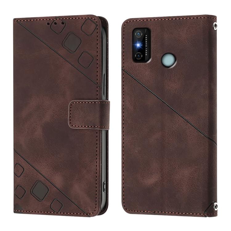 For Tecno Spark 6 Go / Go 2020 Skin Feel Embossed Leather Phone Case