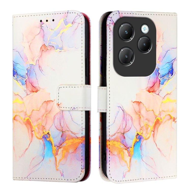 For Infinix Hot 40 / Hot 40 Pro PT003 Marble Pattern Flip Leather Phone Case