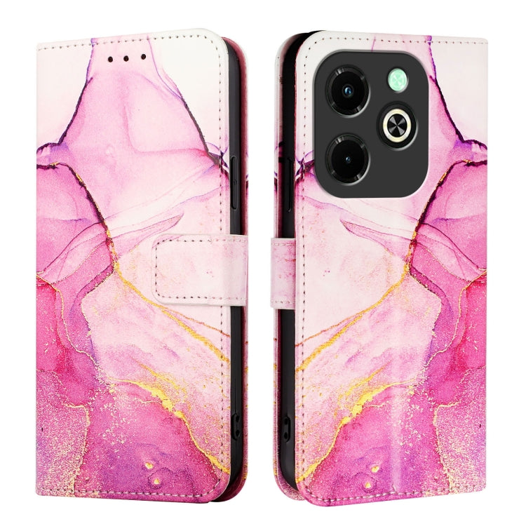 For Infinix Hot 40i PT003 Marble Pattern Flip Leather Phone Case