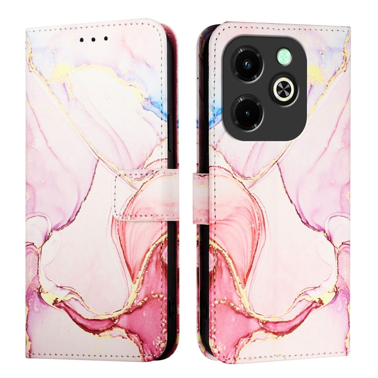 For Infinix Hot 40i PT003 Marble Pattern Flip Leather Phone Case