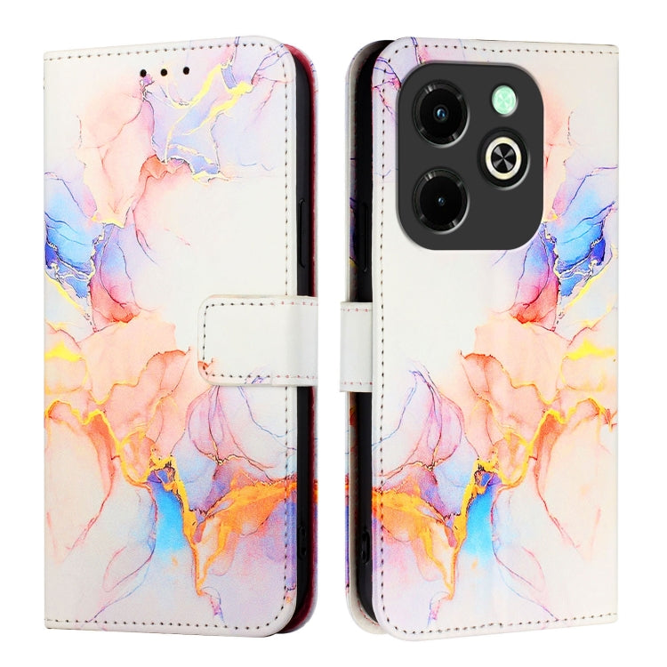 For Infinix Hot 40i PT003 Marble Pattern Flip Leather Phone Case