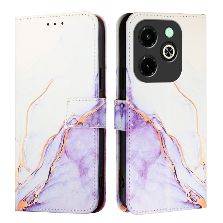 For Infinix Hot 40i PT003 Marble Pattern Flip Leather Phone Case
