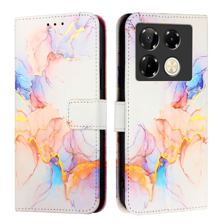 For Infinix Note 40 Pro 4G PT003 Marble Pattern Flip Leather Phone Case