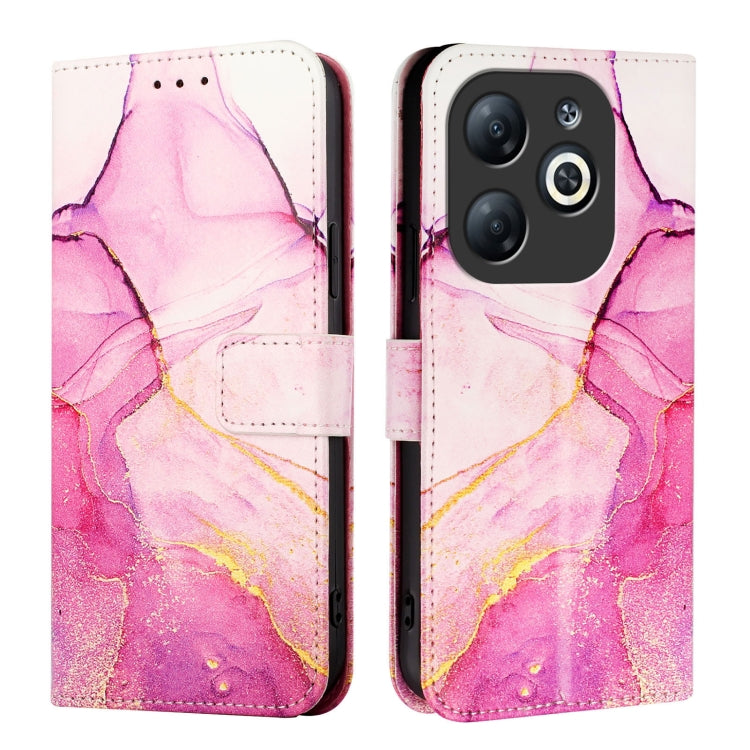 For Infinix Smart 8 PT003 Marble Pattern Flip Leather Phone Case