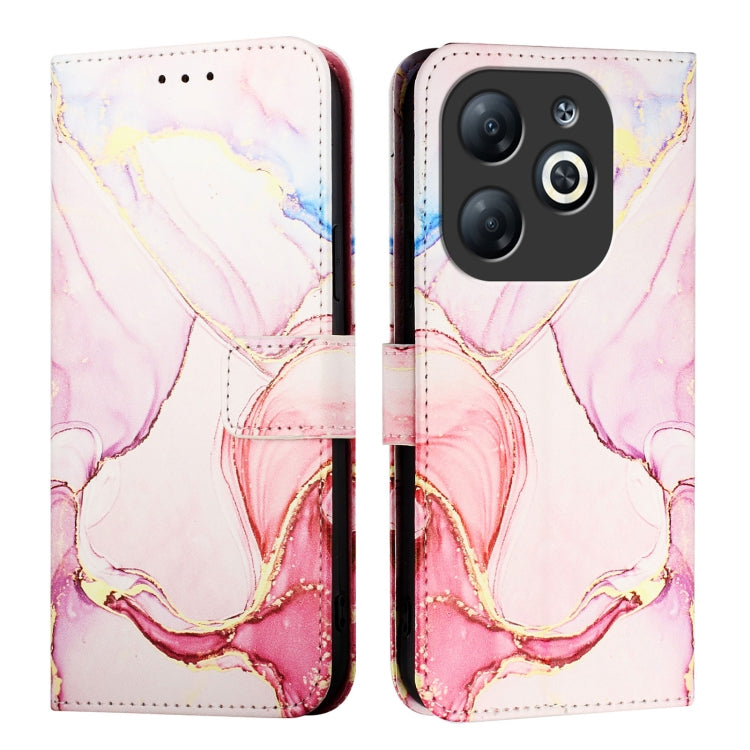 For Infinix Smart 8 PT003 Marble Pattern Flip Leather Phone Case