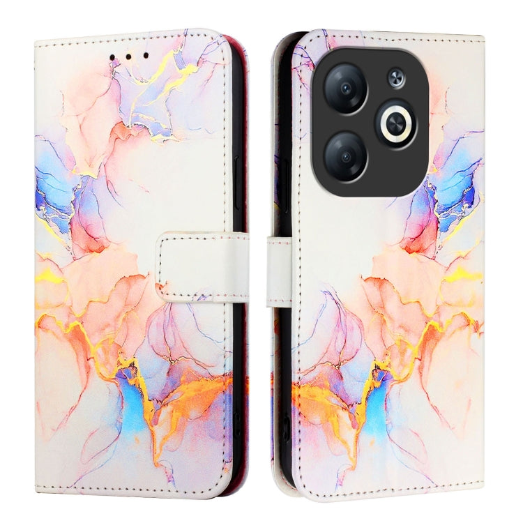 For Infinix Smart 8 PT003 Marble Pattern Flip Leather Phone Case
