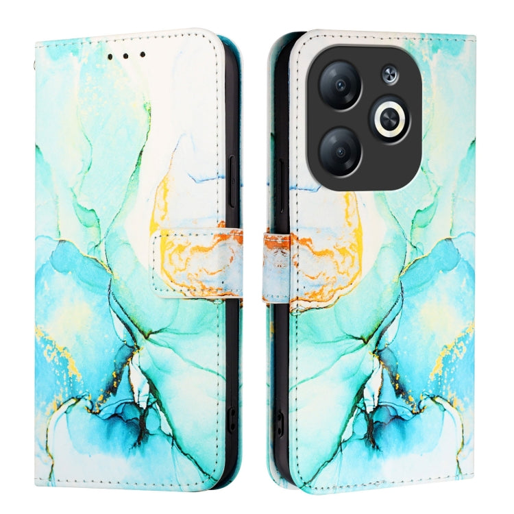 For Infinix Smart 8 PT003 Marble Pattern Flip Leather Phone Case
