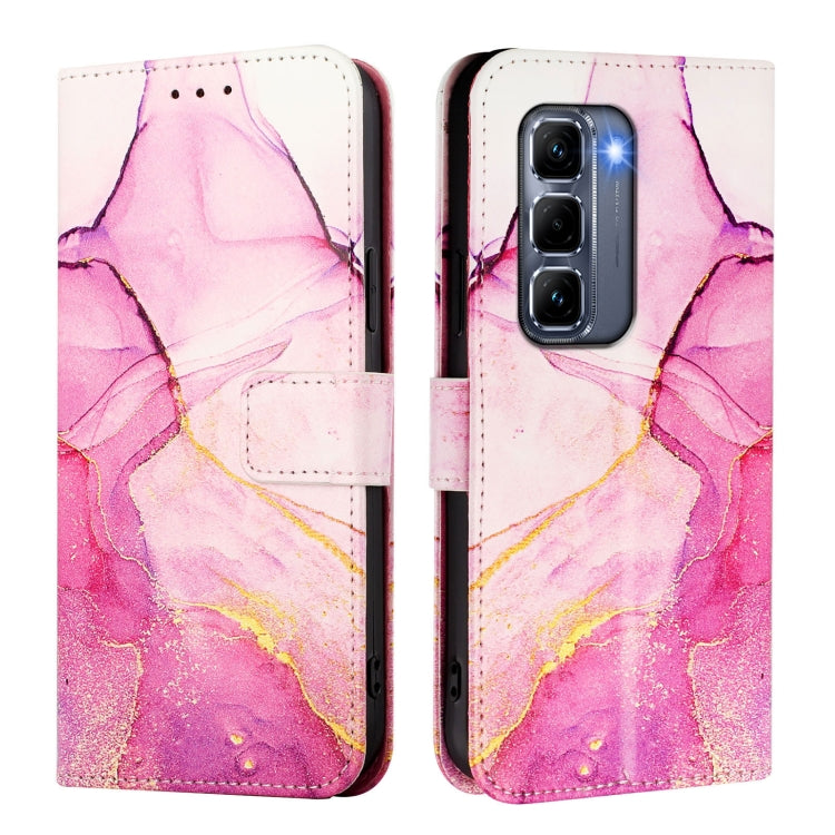 For Infinix Hot 50 Pro+ 4G PT003 Marble Pattern Flip Leather Phone Case