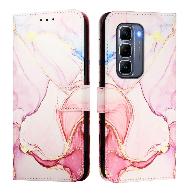 For Infinix Hot 50 Pro+ 4G PT003 Marble Pattern Flip Leather Phone Case