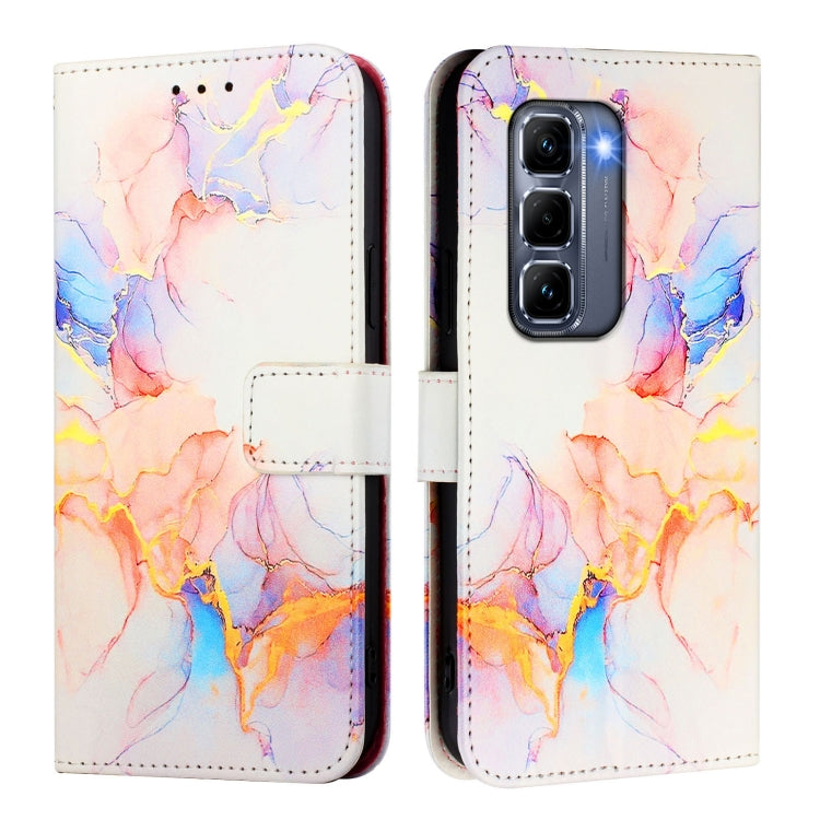 For Infinix Hot 50 Pro+ 4G PT003 Marble Pattern Flip Leather Phone Case