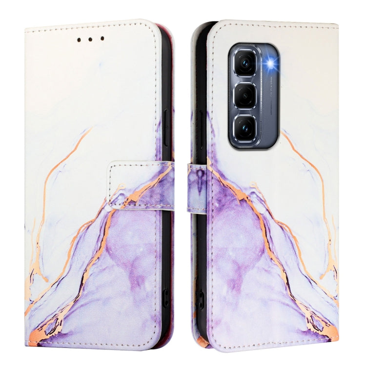 For Infinix Hot 50 Pro+ 4G PT003 Marble Pattern Flip Leather Phone Case