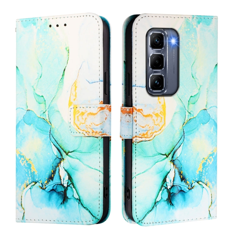 For Infinix Hot 50 Pro+ 4G PT003 Marble Pattern Flip Leather Phone Case