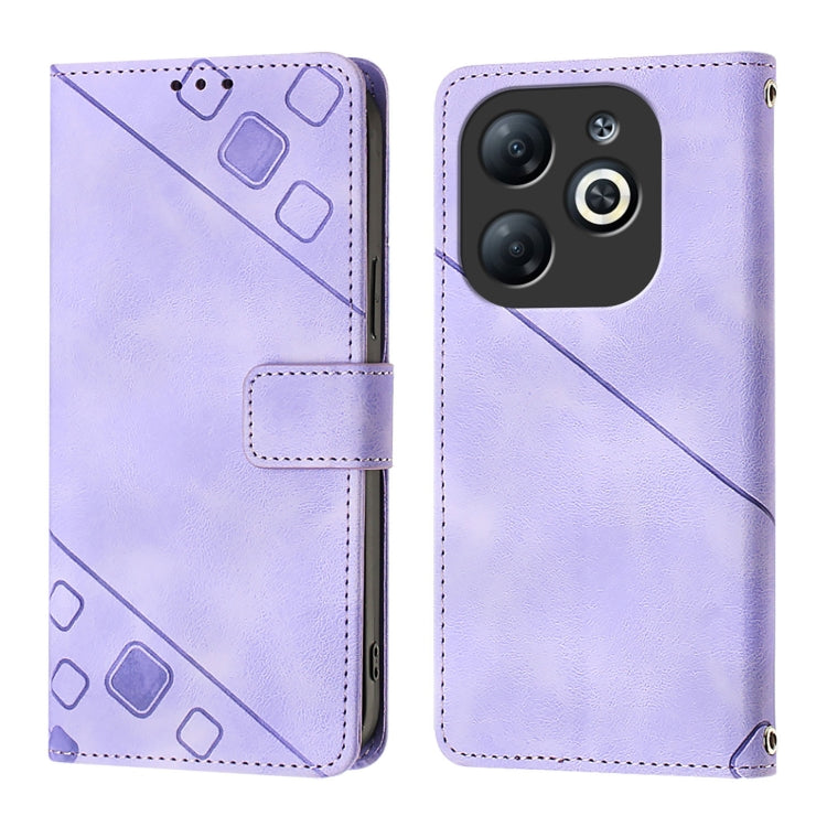 For Infinix Smart 8 Skin Feel Embossed Leather Phone Case