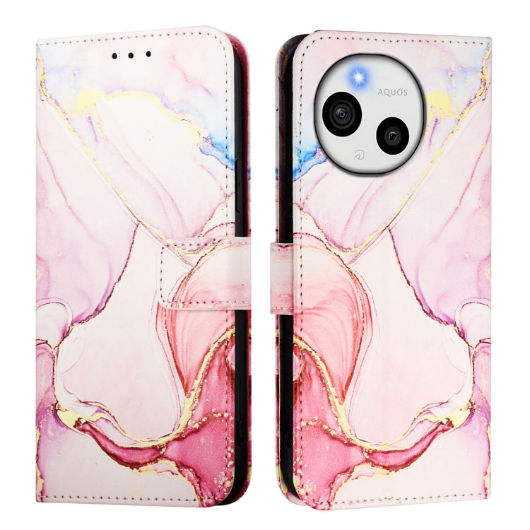 For Sharp Aquos Sense9 Plus PT003 Marble Pattern Flip Leather Phone Case