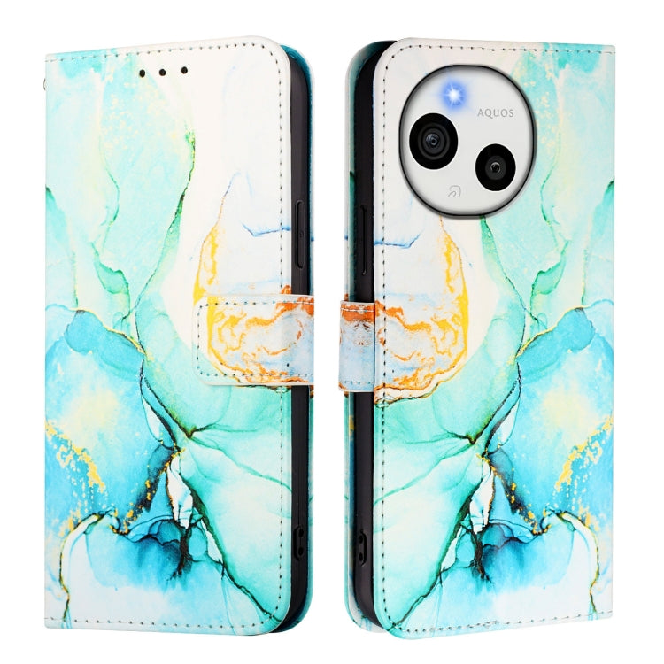 For Sharp Aquos Sense9 Plus PT003 Marble Pattern Flip Leather Phone Case