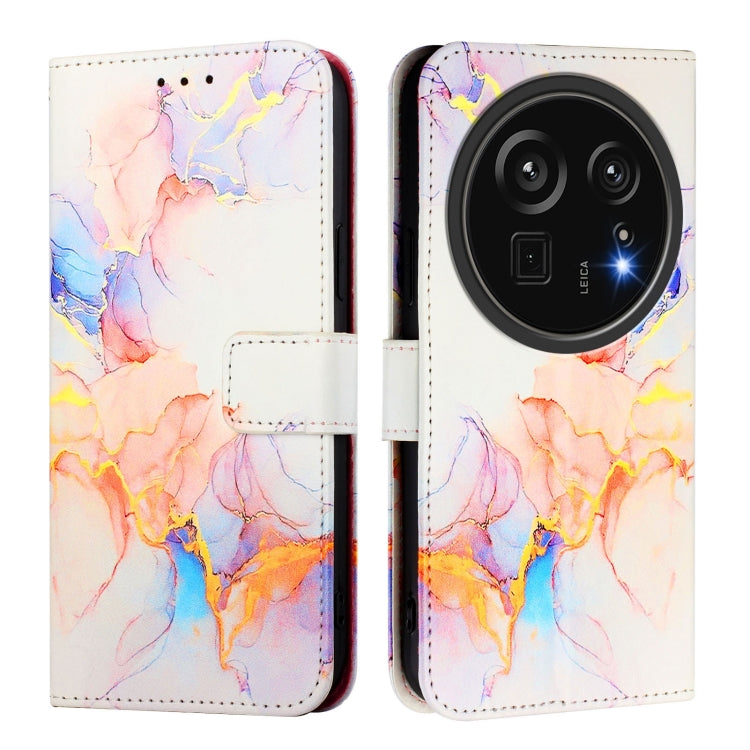 For Sharp Aquos R9 Pro SH-54E PT003 Marble Pattern Flip Leather Phone Case