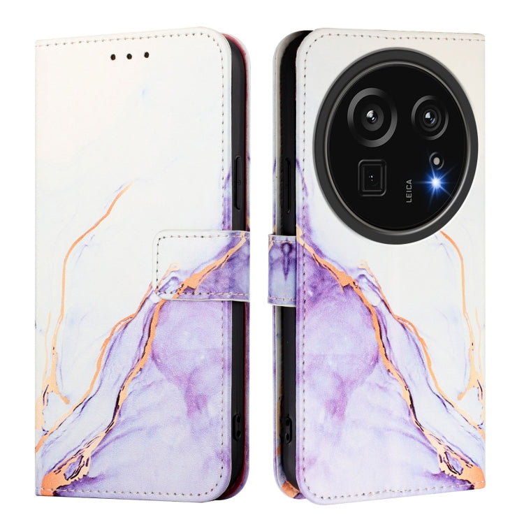 For Sharp Aquos R9 Pro SH-54E PT003 Marble Pattern Flip Leather Phone Case
