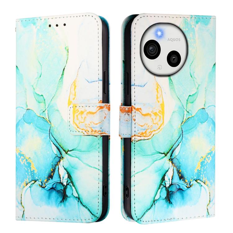 For Sharp Aquos Sense10 PT003 Marble Pattern Flip Leather Phone Case