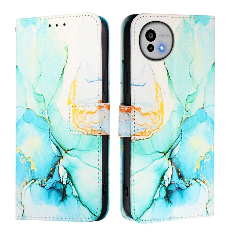 For Sharp Aquos wish6 PT003 Marble Pattern Flip Leather Phone Case