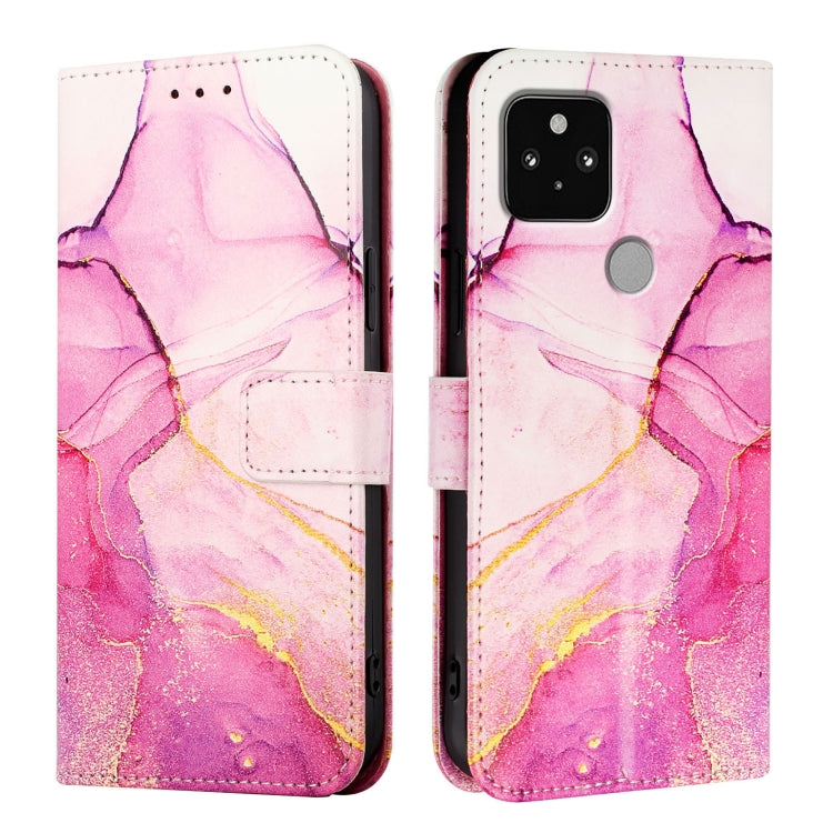 For Google Pixel 5 PT003 Marble Pattern Flip Leather Phone Case