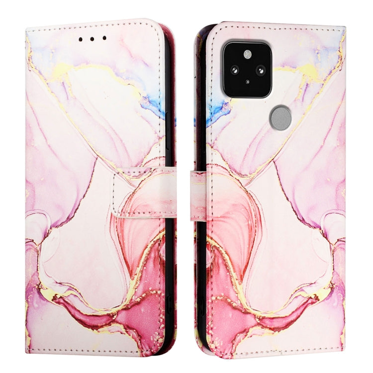 For Google Pixel 5 PT003 Marble Pattern Flip Leather Phone Case