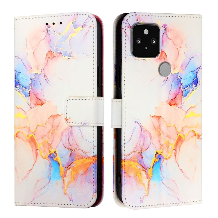 For Google Pixel 5 PT003 Marble Pattern Flip Leather Phone Case