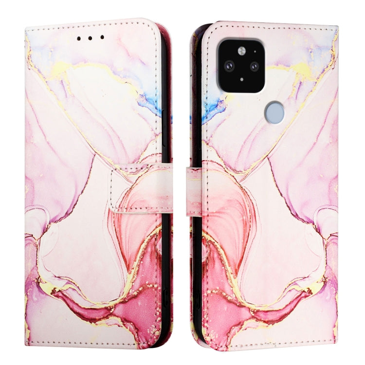 For Google Pixel 5 XL / 4a 5G PT003 Marble Pattern Flip Leather Phone Case