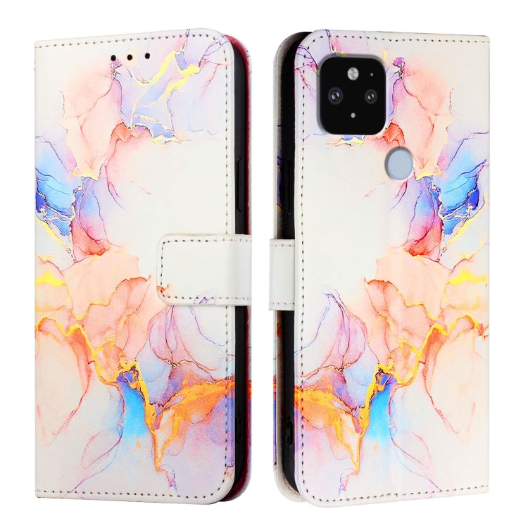 For Google Pixel 5 XL / 4a 5G PT003 Marble Pattern Flip Leather Phone Case