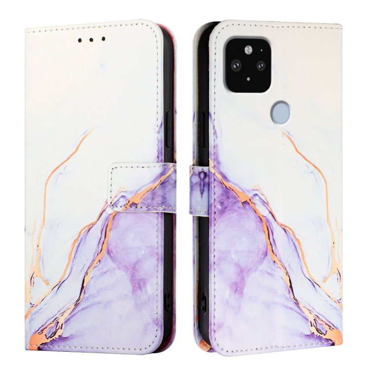 For Google Pixel 5 XL / 4a 5G PT003 Marble Pattern Flip Leather Phone Case