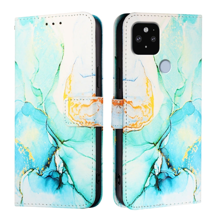For Google Pixel 5 XL / 4a 5G PT003 Marble Pattern Flip Leather Phone Case